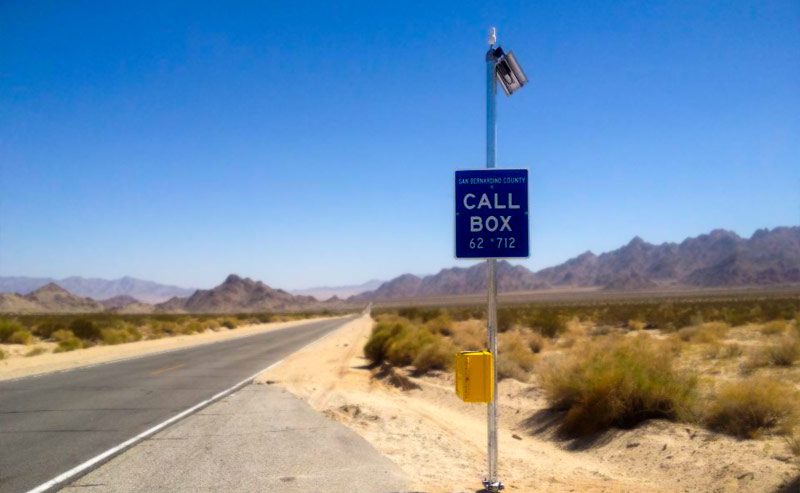 Lexan Call Box Emergency Phone Installation on San Bernardino Freeway